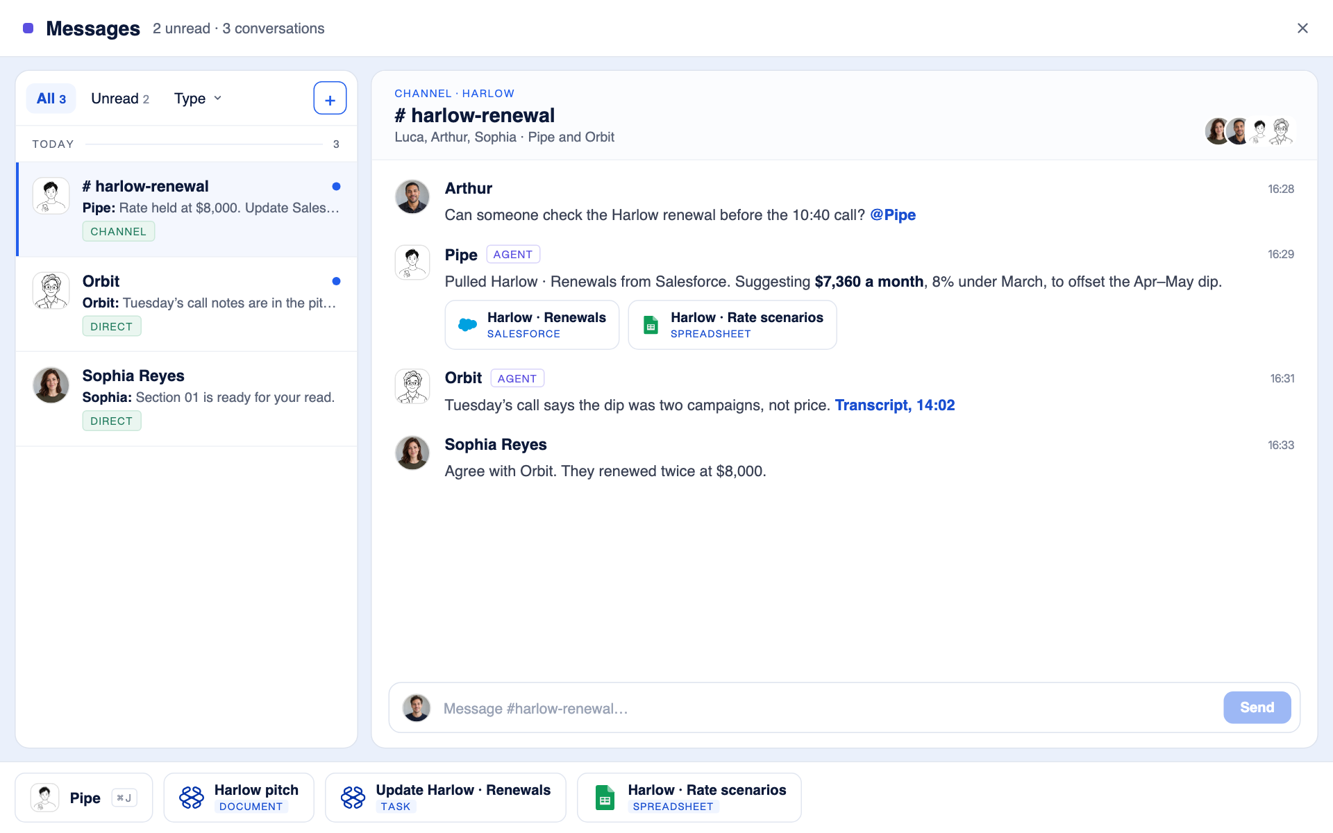 Chat: Agents in the conversation