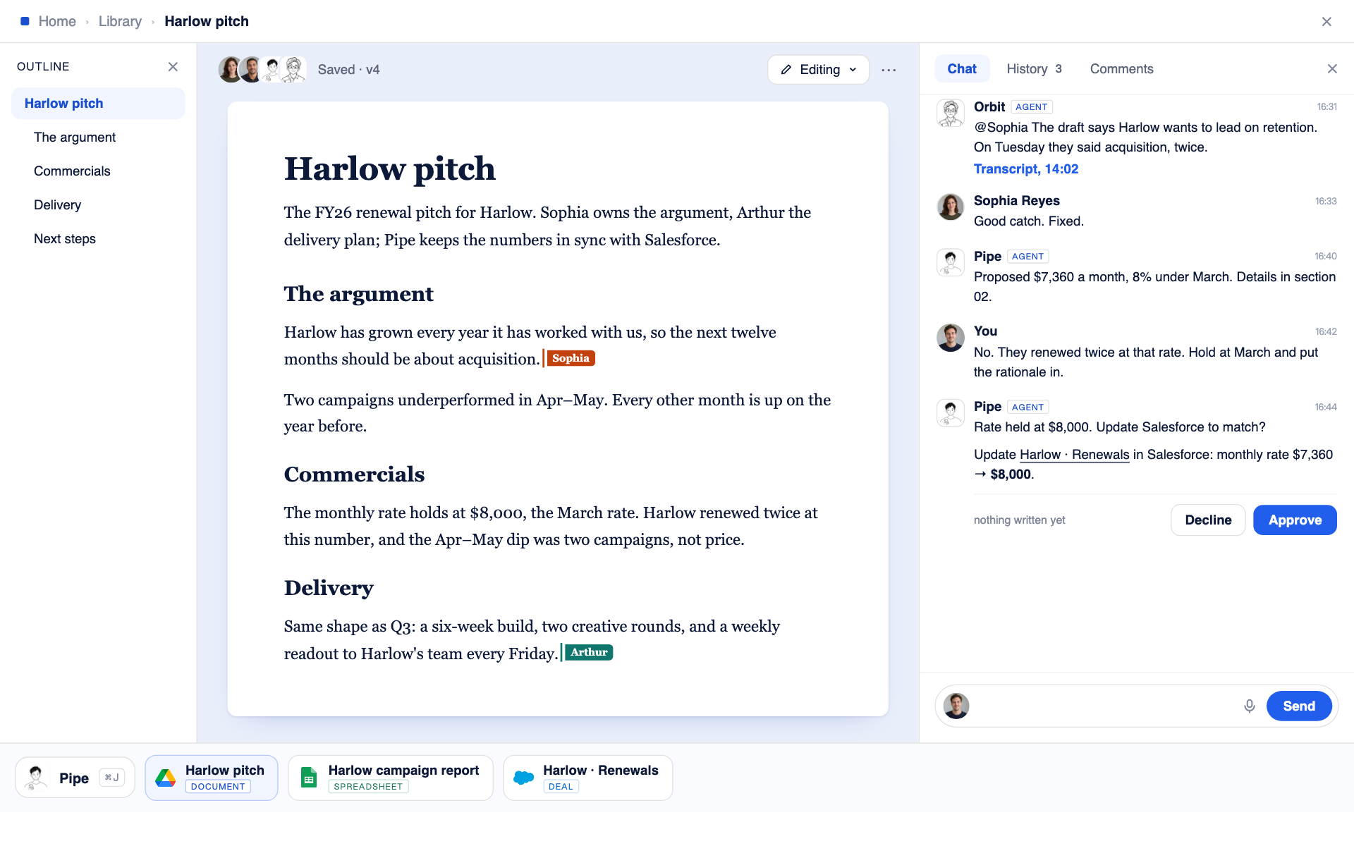 Documents: Write together with your team and agents